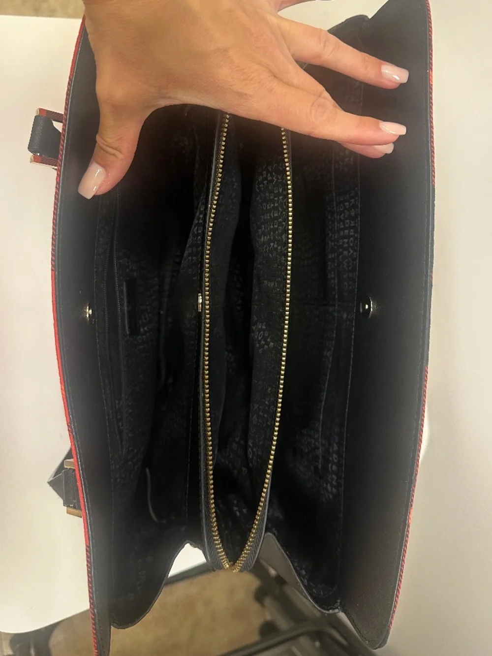 Kate Spade Red Plaid Tote Bag - Picture 4 of 4